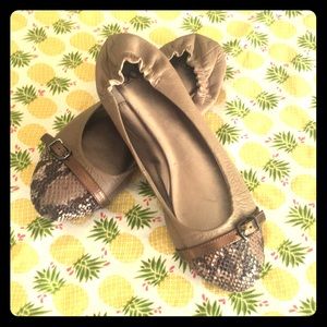 EUC Women’s Sofft Python Tipped Ballet Flats